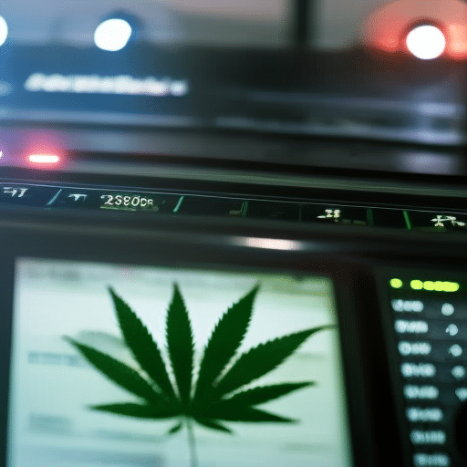 An image featuring a person at a computer, displaying an open medical form, a cannabis leaf icon, a Delaware state outline, and a calendar with a highlighted renewal date
